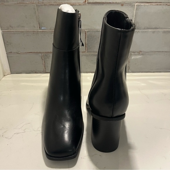 The Drop Black Faux Leather Ibita Ankle Boots 10 - Picture 6 of 13